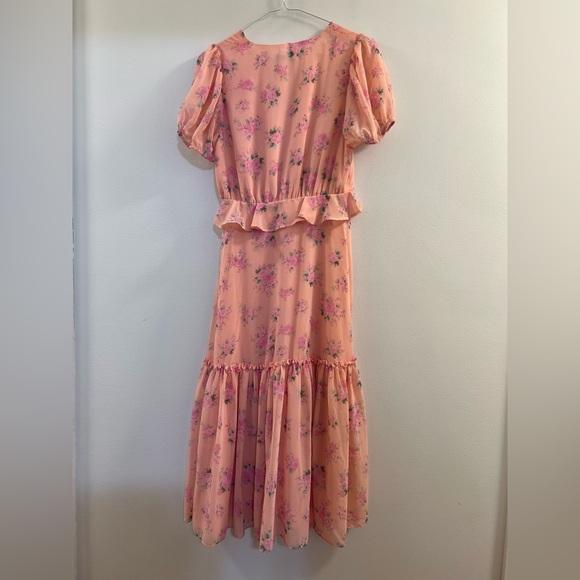 NWT Love Shack Fancy  Fleur Pink Floral Dress Women's Size 4 - Picture 11 of 16